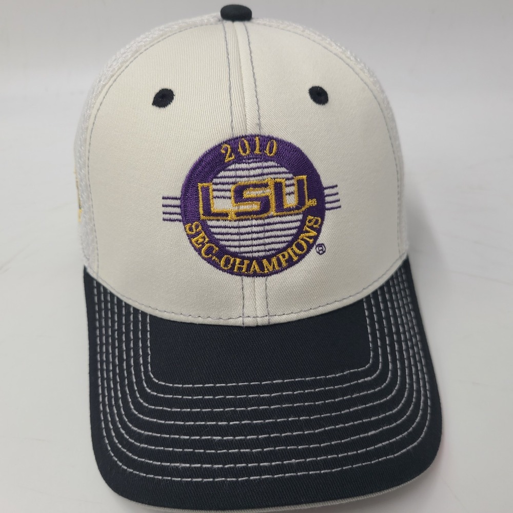 LSU Tigers Hat Adjustable (Fits Small) The Game Circle Logo 2010 SEC Champions